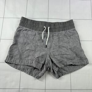 Athleta Shorts Womens 4 Gray Cabo Linen Pockets Relaxed Resort Casual Travel